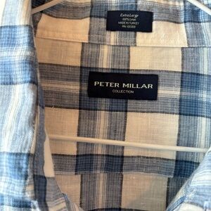 Peter Millar Blue Plaid Shirt